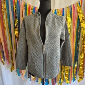 Croft & Barrow Gray Quilted Jacket. Petite Medium